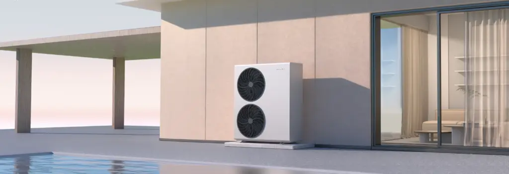 heat pump on fron of house